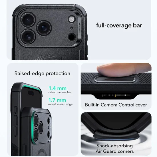 Калъф за iPhone 17 Pro - ESR - Cyber ​​Halolock - Черен