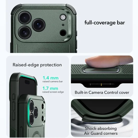 Калъф за iPhone 17 Pro Max - ESR - Cyber ​​Halolock - Зелен