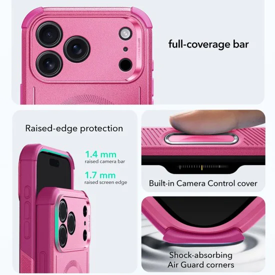 Калъф за iPhone 17 Pro Max - ESR - Cyber ​​Halolock - Розов
