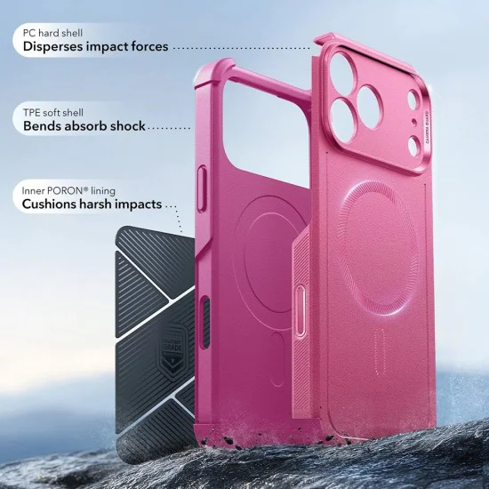 Калъф за iPhone 17 Pro Max - ESR - Cyber ​​Halolock - Розов