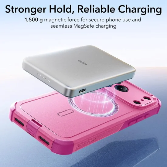 Калъф за iPhone 17 Pro Max - ESR - Cyber ​​Halolock - Розов