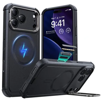 Калъф за iPhone 17 Pro - ESR - Cyber ​​Armor Kickstand - Черен