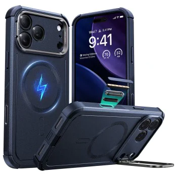 Калъф за iPhone 17 Pro - ESR - Cyber ​​Armor Kickstand - Син