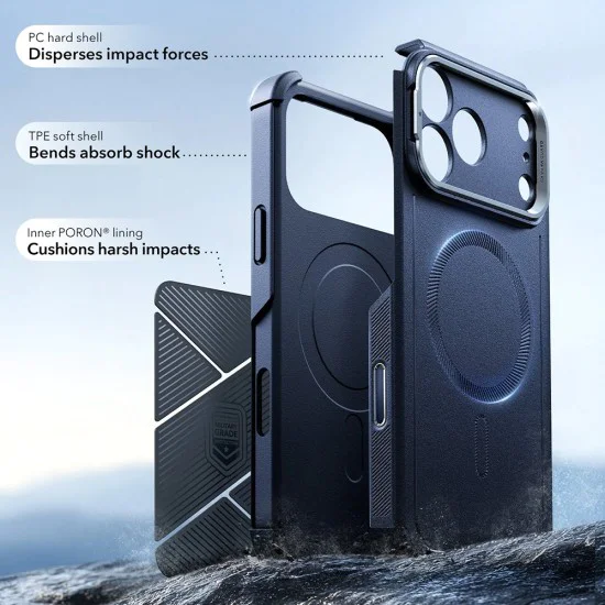 Калъф за iPhone 17 Pro Max - ESR - Cyber ​​Armor Kickstand - Син
