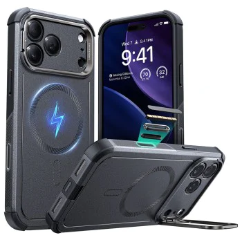 Калъф за iPhone 17 Pro Max - ESR - Cyber ​​Armor Kickstand - Сив