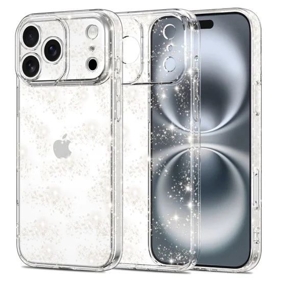 Калъф за iPhone 17 Pro Max - серия SparkleSkin - Прозрачен