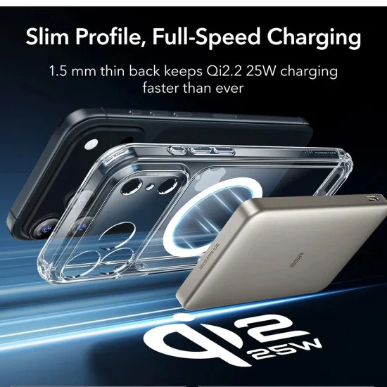 Калъф за iPhone 17 Pro - ESR - Classic Hybrid HaloLock - Прозрачен