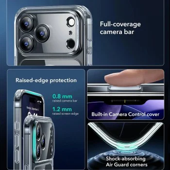 Калъф за iPhone 17 Pro Max - ESR - Classic Hybrid HaloLock - Прозрачен