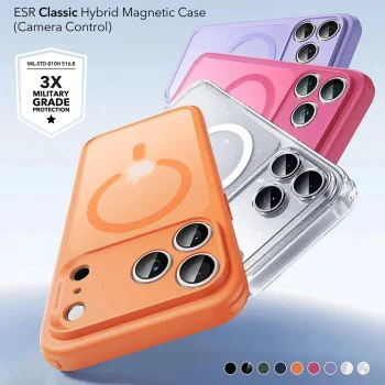 Калъф за iPhone 17 Pro Max - ESR - Classic Hybrid HaloLock - Прозрачен Shimmer