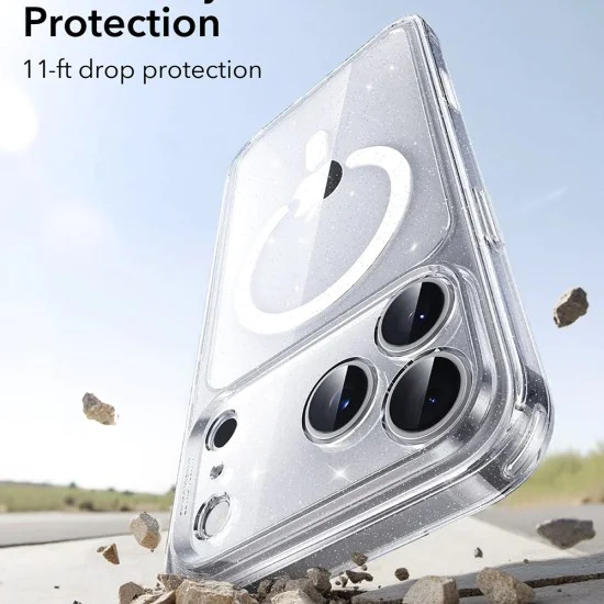 Калъф за iPhone 17 Pro Max - ESR - Classic Hybrid HaloLock - Прозрачен Shimmer