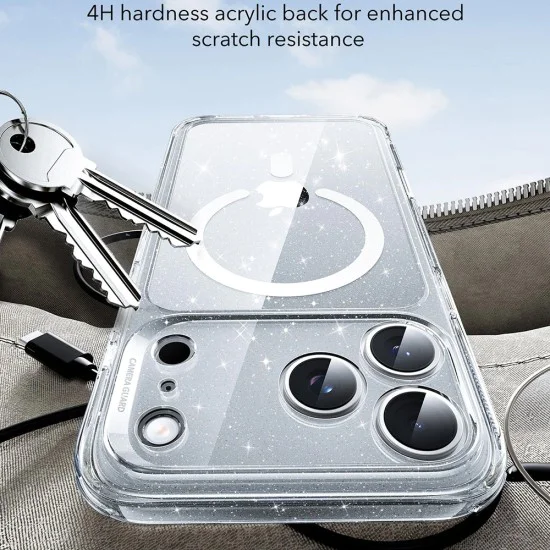Калъф за iPhone 17 Pro Max - ESR - Classic Hybrid HaloLock - Прозрачен Shimmer