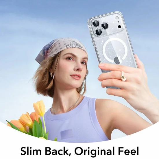 Калъф за iPhone 17 Pro Max - ESR - Classic Hybrid HaloLock - Прозрачен Shimmer