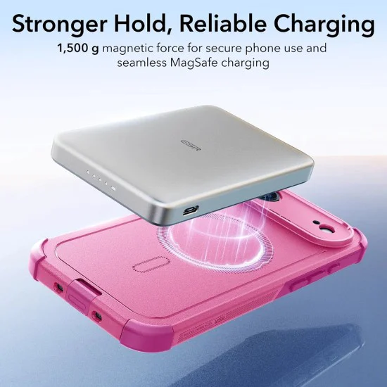 Калъф за iPhone 17 Air - ESR - Cyber ​​Halolock - Розов