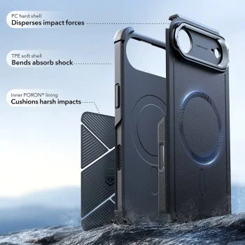 Калъф за iPhone 17 Air - ESR - Cyber ​​Armor Kickstand - Черен