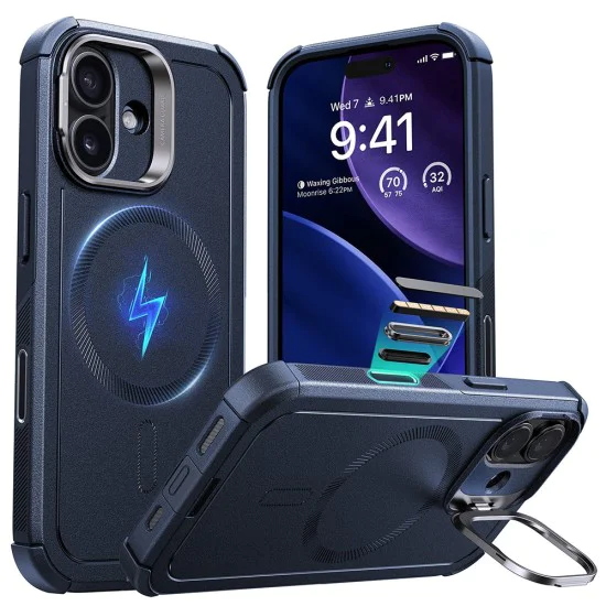 Калъф за iPhone 17 - ESR - Cyber ​​Armor Kickstand - Син