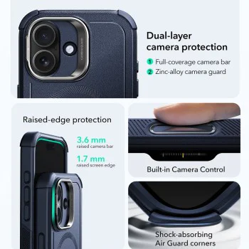Калъф за iPhone 17 - ESR - Cyber ​​Armor Kickstand - Син