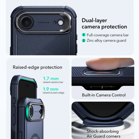 Калъф за iPhone 17 Air - ESR - Cyber ​​Armor Kickstand - Син