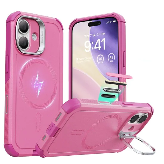 Калъф за iPhone 17 - ESR - Cyber ​​Armor Kickstand - Розов