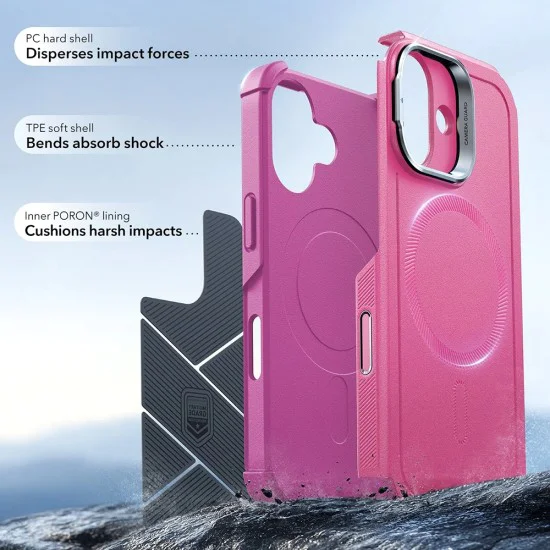 Калъф за iPhone 17 - ESR - Cyber ​​Armor Kickstand - Розов