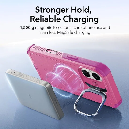 Калъф за iPhone 17 - ESR - Cyber ​​Armor Kickstand - Розов