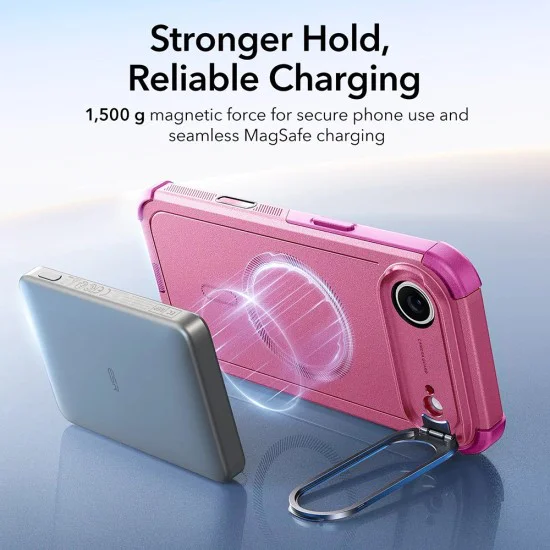 Калъф за iPhone 17 Air - ESR - Cyber ​​Armor Kickstand - Розов