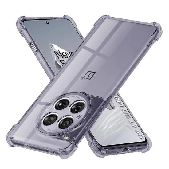 Калъф за OnePlus 12 - Techsuit - Удароустойчив Clear Silicone - Опушено Черен