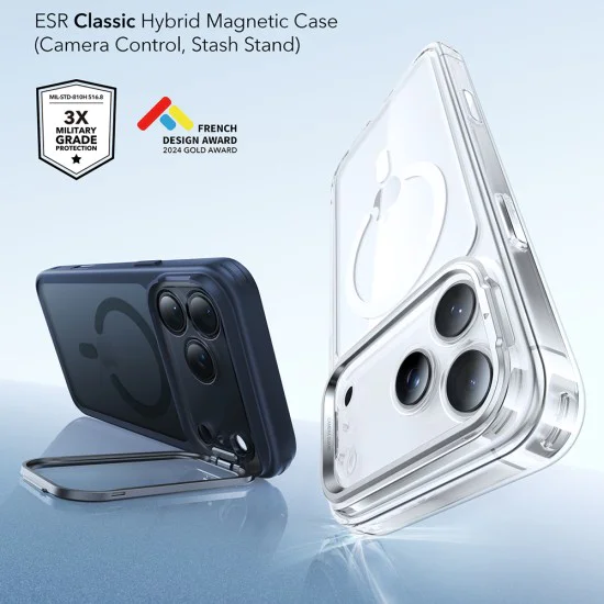 Калъф за iPhone 17 Pro Max - ESR - Classic Hybrid HaloLock Kickstand - Frosted Blue
