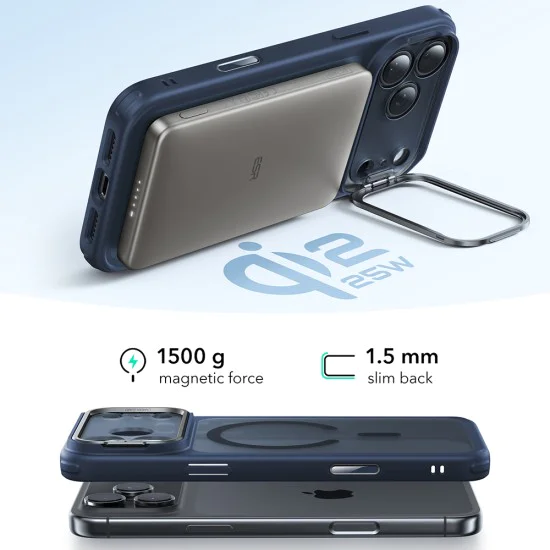 Калъф за iPhone 17 Pro Max - ESR - Classic Hybrid HaloLock Kickstand - Frosted Blue