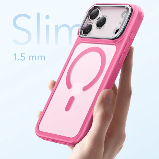 Калъф за iPhone 17 Pro Max – с MagSafe – ESR Classic Hybrid HaloLock Kickstand – Матиран розов