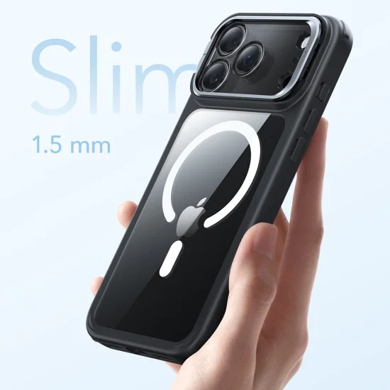 Калъф за iPhone 17 Pro - ESR - Classic Hybrid HaloLock Kickstand - Прозрачен Черен