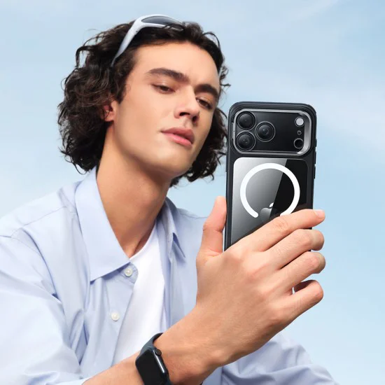 Калъф за iPhone 17 Pro - ESR - Classic Hybrid HaloLock Kickstand - Прозрачен Черен