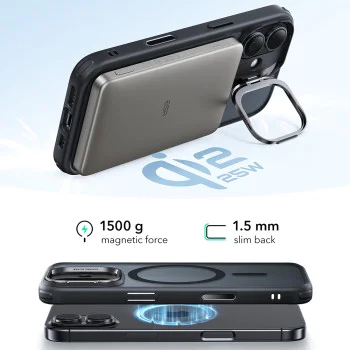 Калъф за iPhone 17 - ESR - Classic Hybrid HaloLock Kickstand - Frosted Черен