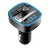 FM трансмитер – Techsuit JamLink (MFM2) – Dual USB, SD карта, син LED ринг, ултракомпактен – Черен