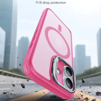 Калъф за iPhone 17 - ESR - Classic Hybrid HaloLock Kickstand - Frosted Розов