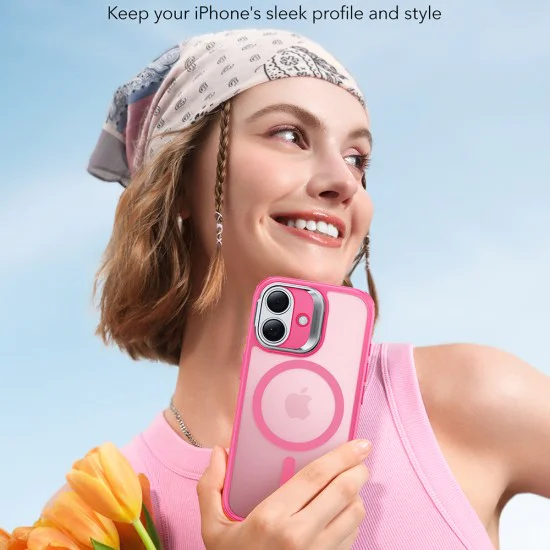 Калъф за iPhone 17 - ESR - Classic Hybrid HaloLock Kickstand - Frosted Розов