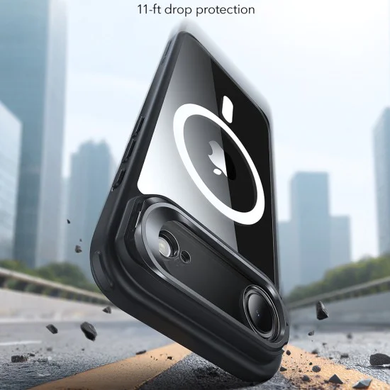 Калъф за iPhone 17 Air - ESR - Classic Hybrid HaloLock Kickstand - Прозрачен Черен