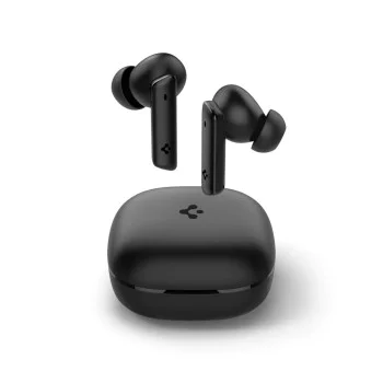Spigen - Безжични слушалки (SA2402) - Bluetooth 5.3, Активно шумопотискане, Микрофон, Ниска латентност, Аудио приложение - Черни