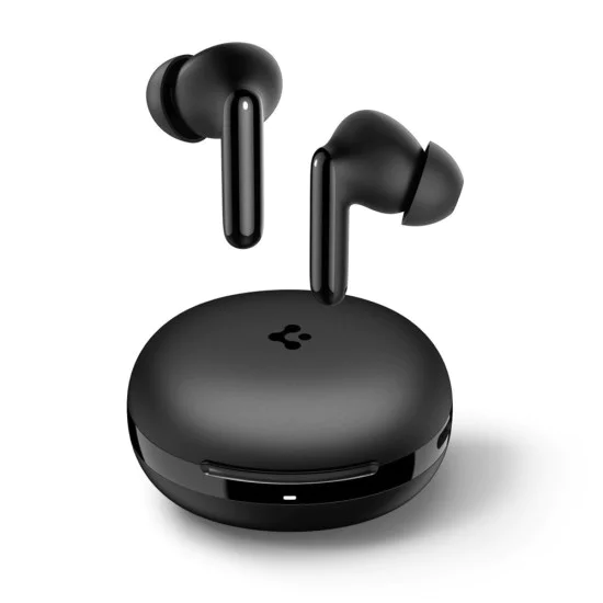 Spigen - Безжични слушалки (SA2400) - Bluetooth 5.3, Активно шумопотискане, Микрофон, Сензорно управление, Аудио приложение - Черни