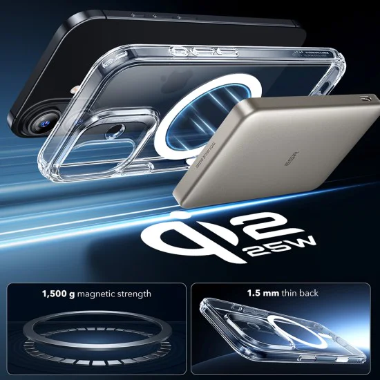Калъф за iPhone 17 - ESR - Classic Hybrid HaloLock - Прозрачен