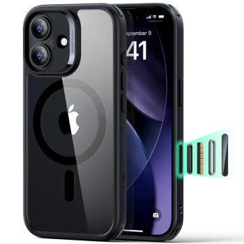Калъф за iPhone 17 - ESR - Classic Hybrid HaloLock - Прозрачен Черен