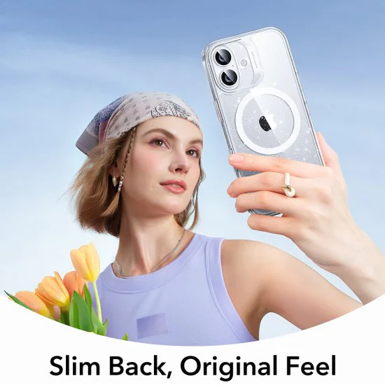 Калъф за iPhone 17 - ESR - Classic Hybrid HaloLock - Прозрачен Shimmer