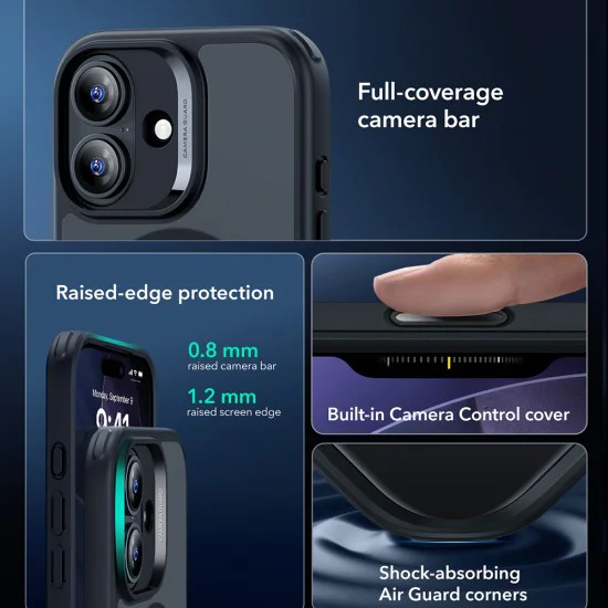 Калъф за iPhone 17 - ESR - Classic Hybrid HaloLock - Frosted Черен