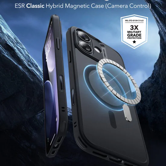 Калъф за iPhone 17 - ESR - Classic Hybrid HaloLock - Frosted Черен