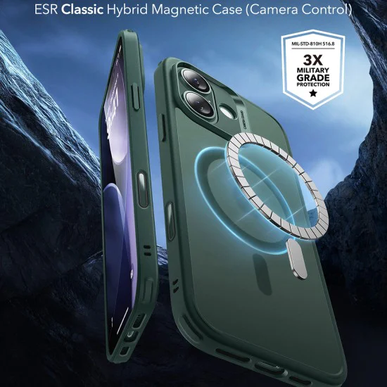 Калъф за iPhone 17 - ESR - Classic Hybrid HaloLock - Frosted Зелен