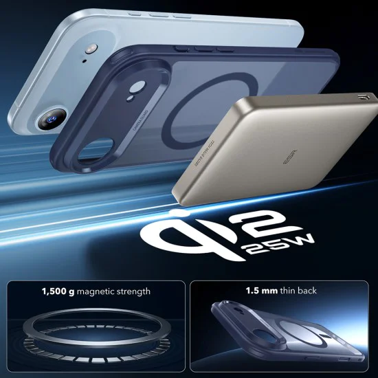 Калъф за iPhone 17 Air - ESR - Classic Hybrid HaloLock - Frosted Blue