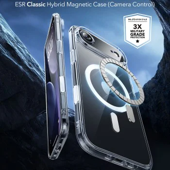 Калъф за iPhone 17 Air - ESR - Classic Hybrid HaloLock - Прозрачен