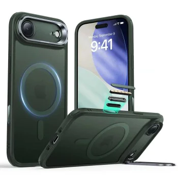 Калъф за iPhone 17 Air – с MagSafe – ESR Classic Hybrid HaloLock Kickstand – Матиран зелен