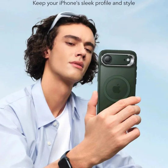 Калъф за iPhone 17 Air – с MagSafe – ESR Classic Hybrid HaloLock Kickstand – Матиран зелен