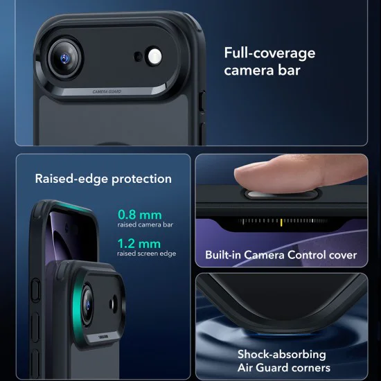 Калъф за iPhone 17 Air - ESR - Classic Hybrid HaloLock - Frosted Черен