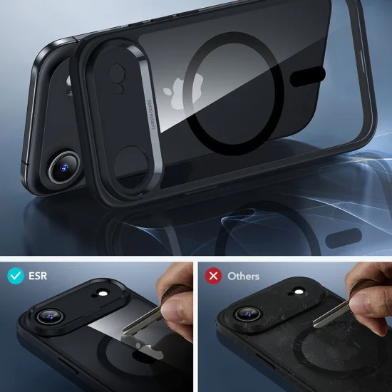 Калъф за iPhone 17 Air - ESR - Classic Hybrid HaloLock - Прозрачен Черен